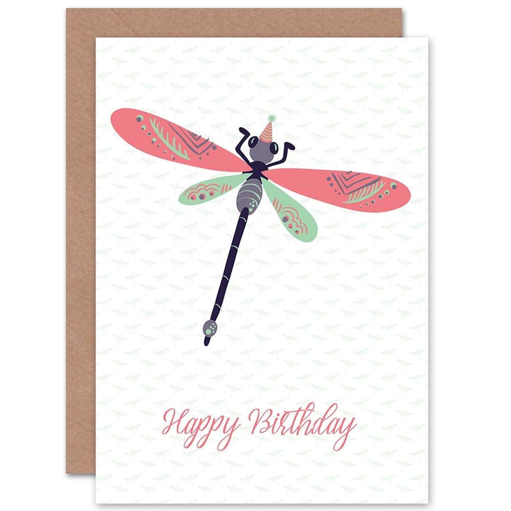 Birthday Happy Party Dragonfly Greetings Card