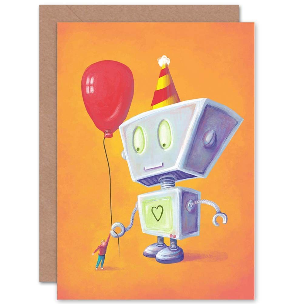 Robot Balloon Greetings Card