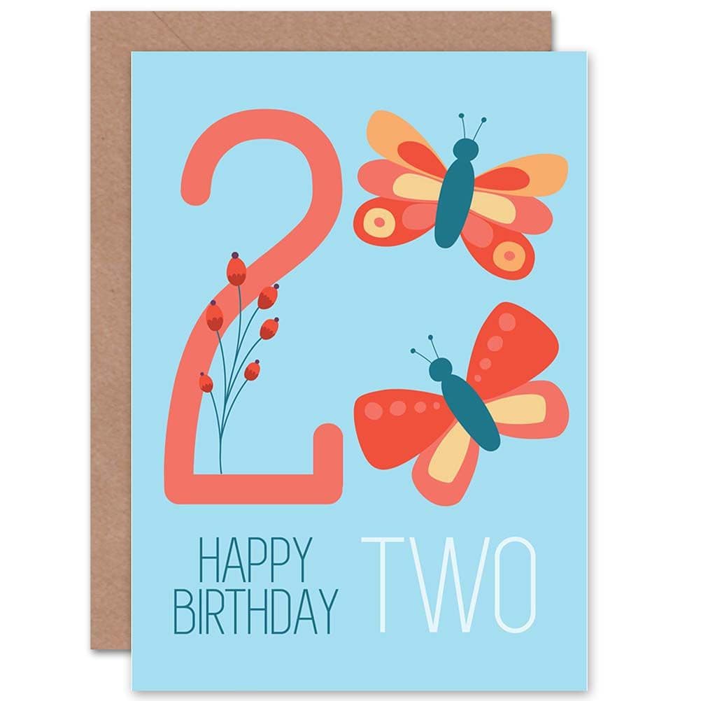 2nd Birthday Butterflies Greetings Card