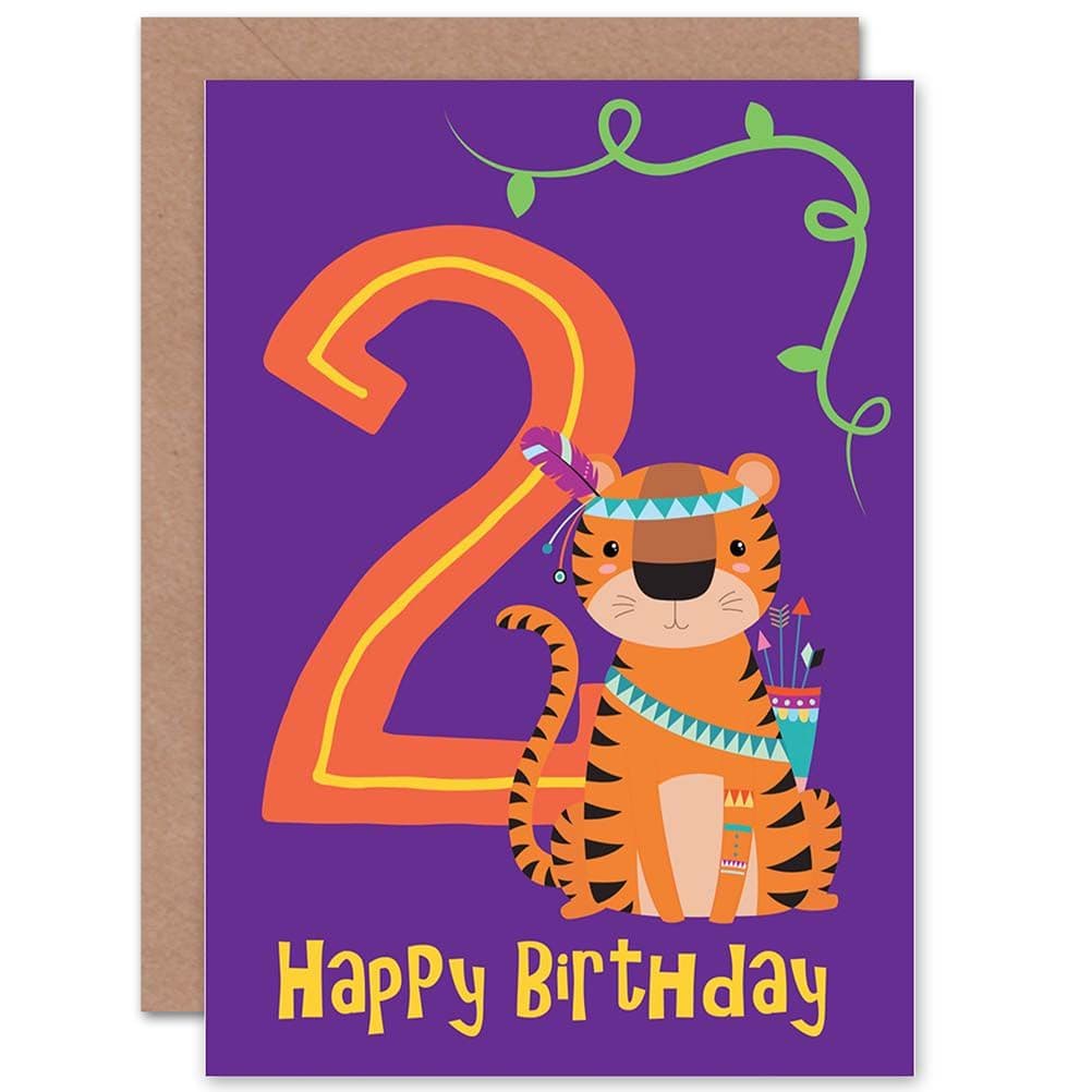 2nd Birthday Tiger Greetings Card