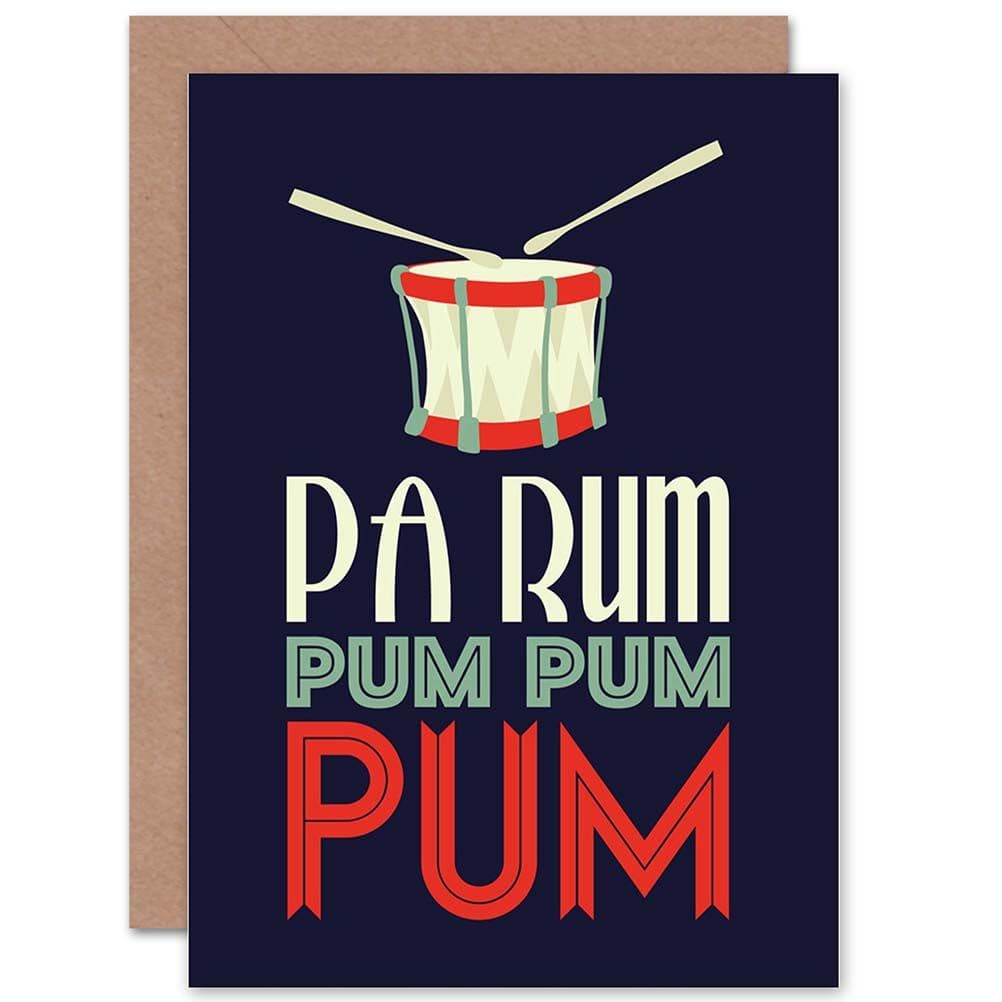 Little Drummer Lyrics Christmas Xmas Greetings Card
