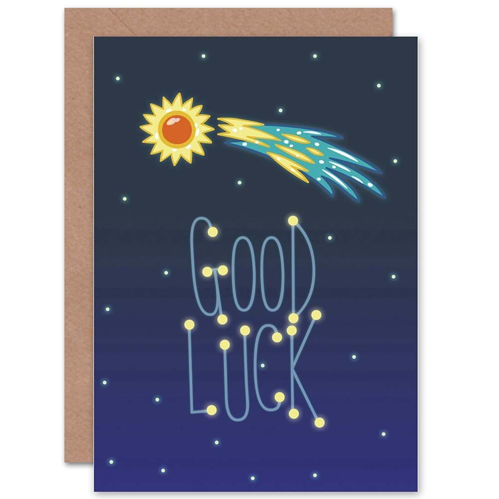 Good Luck Lucky Star Comet Greetings Card