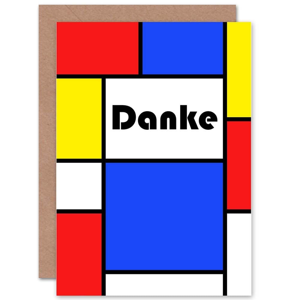 Danke Mondrian Style Greetings Card