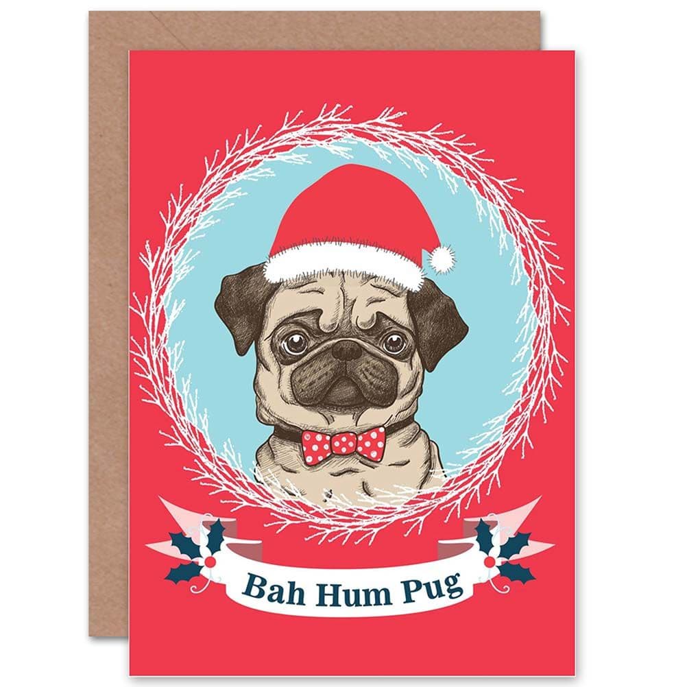 Bah Hum Pug Greetings Card