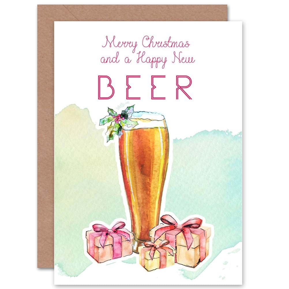 Happy New Beer Greetings Card