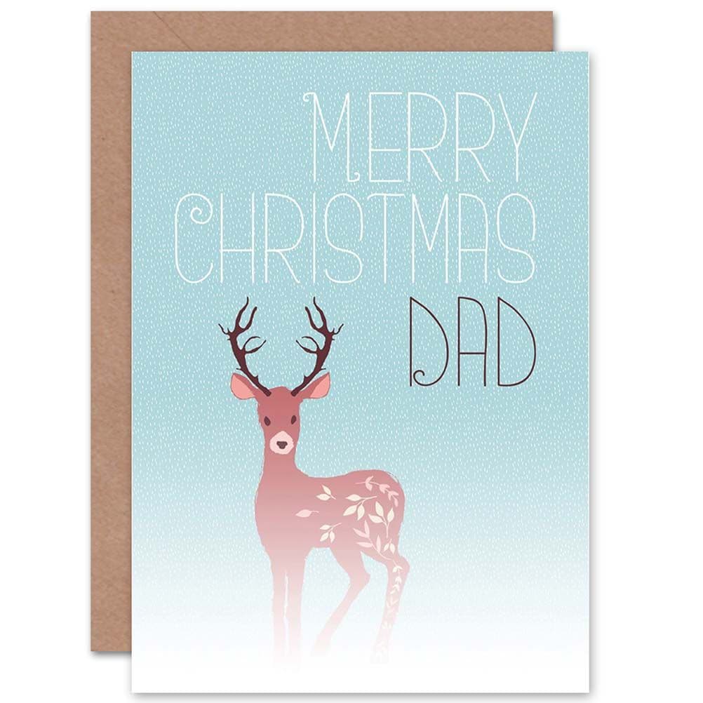 Dad Snowy Reindeer Greetings Card