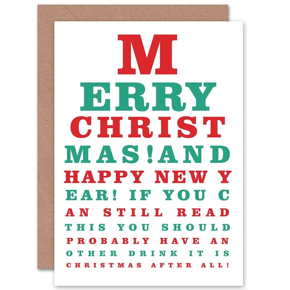 Funny Christmas Eye Chart Greetings Card
