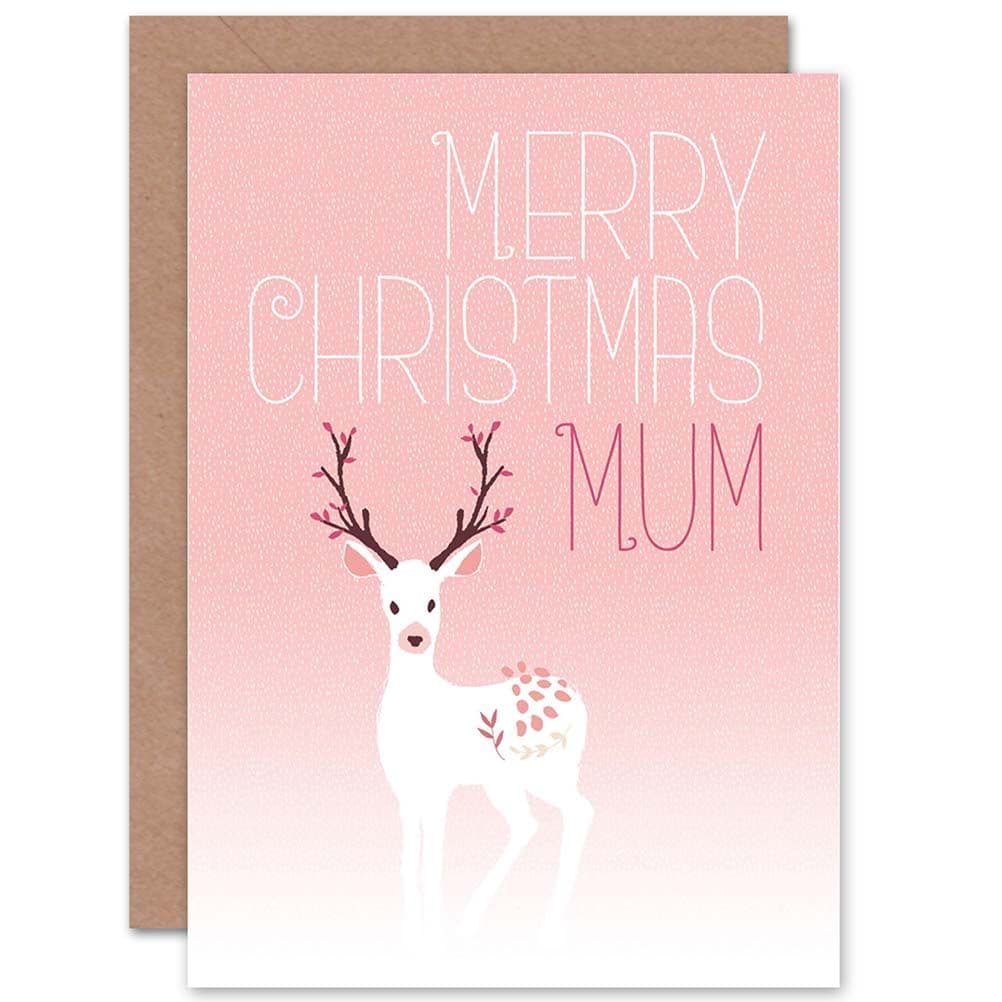 Mum Snowy Reindeer Greetings Card