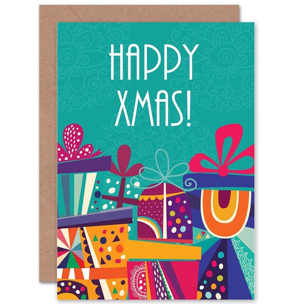 Christmas Xmas Stack Presents Greetings Card