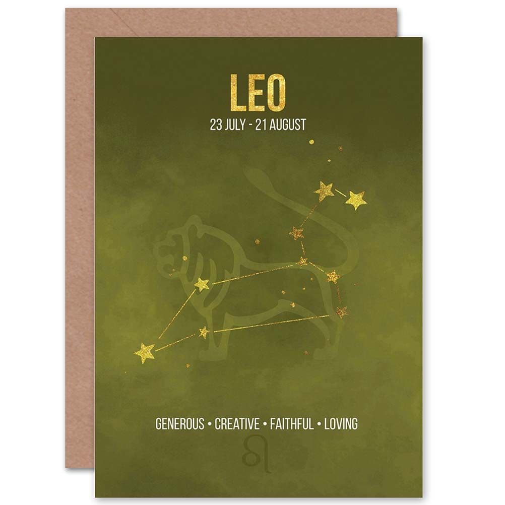 Leo Star Sign Birthday Card Astrology Greetings Card