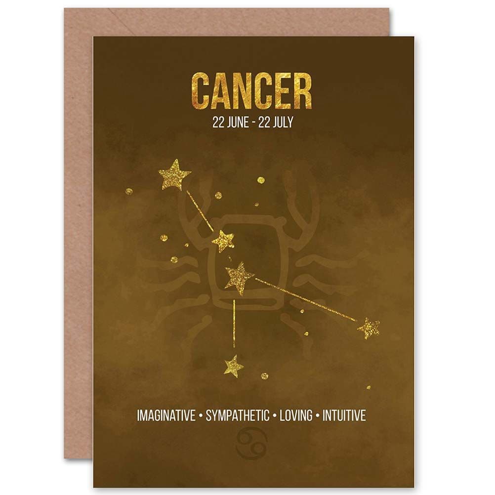 Cancer Star Sign Birthday Card Astrology Zodiac Greetings Card