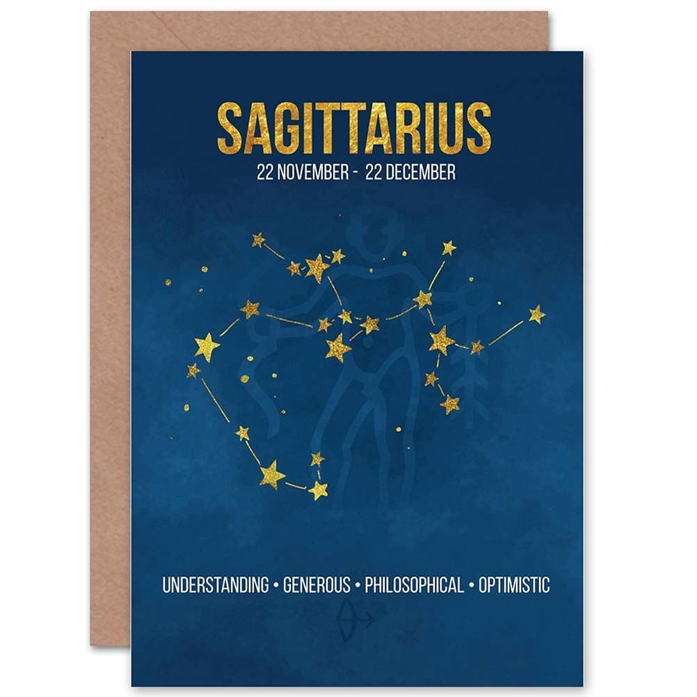 Sagittarius Star Sign Birthday Card Astrology Zodiac Greetings Card