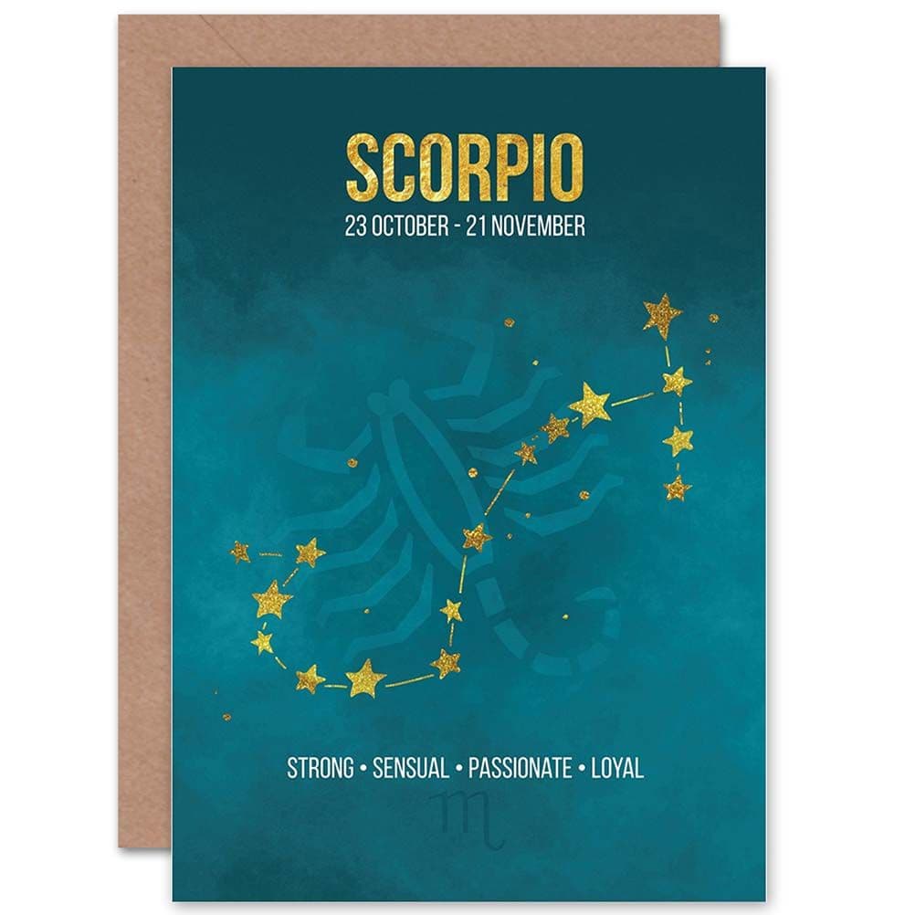 Scorpio Star Sign Birthday Card Astrology Zodiac Greetings Card