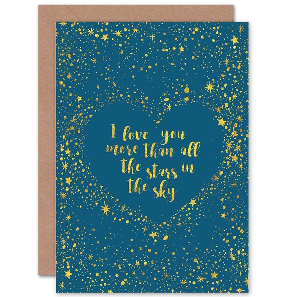 Valentines Card Quote I Love You Star Sky Romance Cute Message Greetings Card