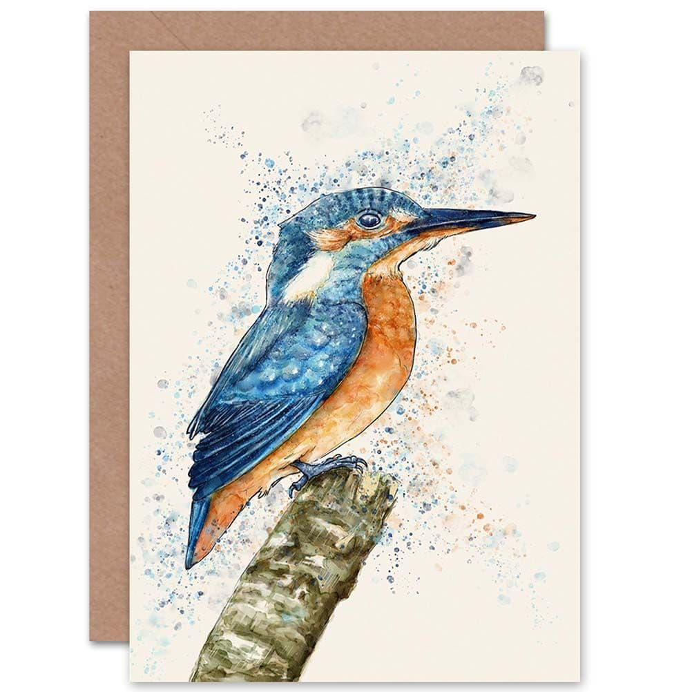 Kingfisher Watercolour Greetings Card