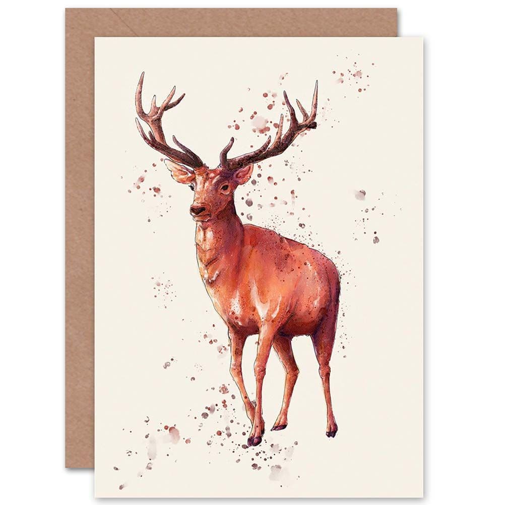 Deer Watercolour Greetings Card