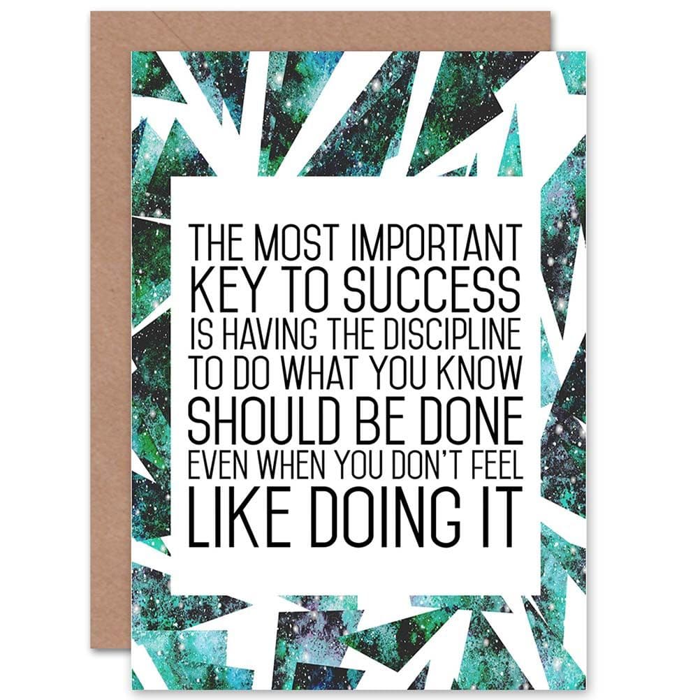 Key To Success Motivational Message Space Geometric Greetings Card
