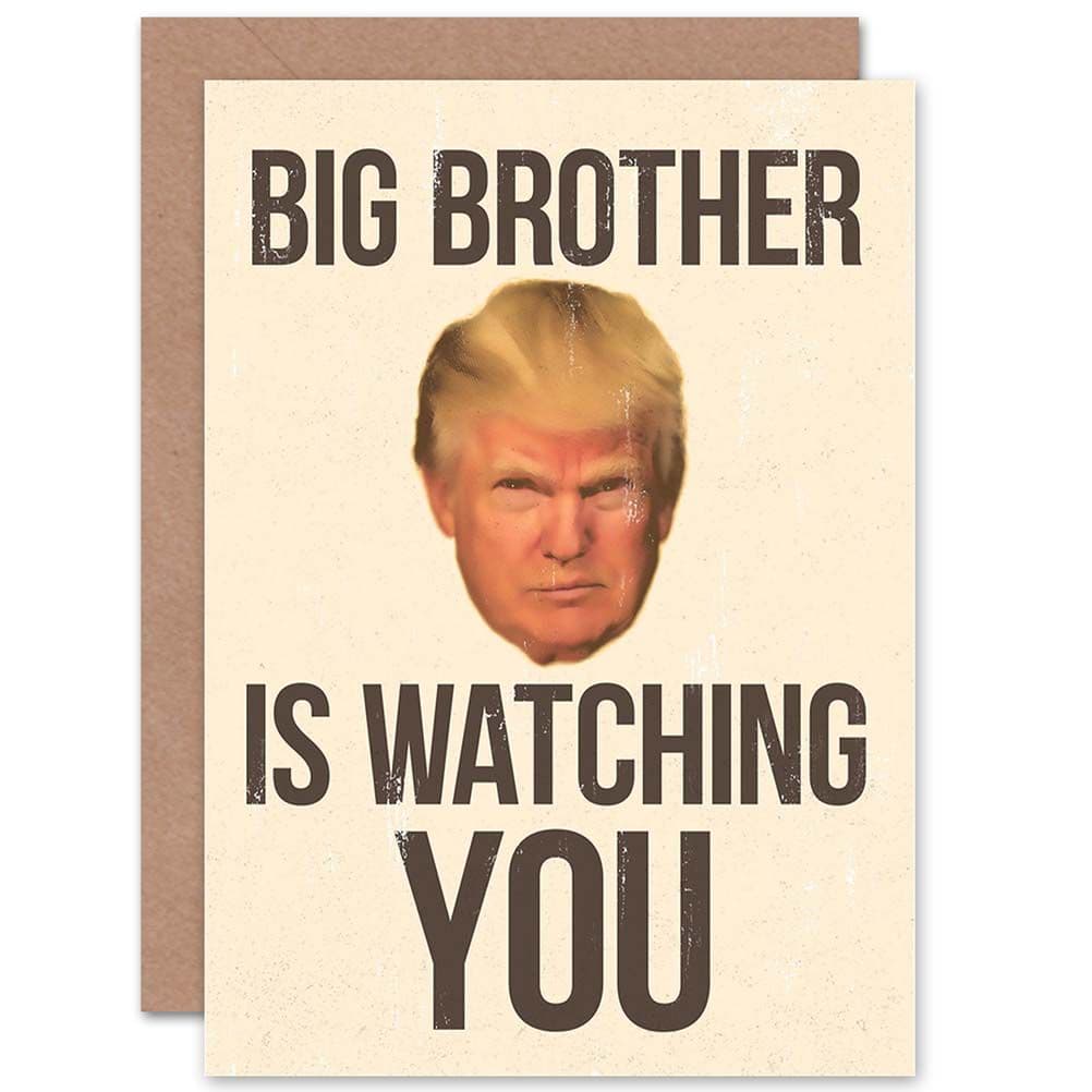 Donald Trump Is Watching You Big Brother Colour Orwell Greetings Card