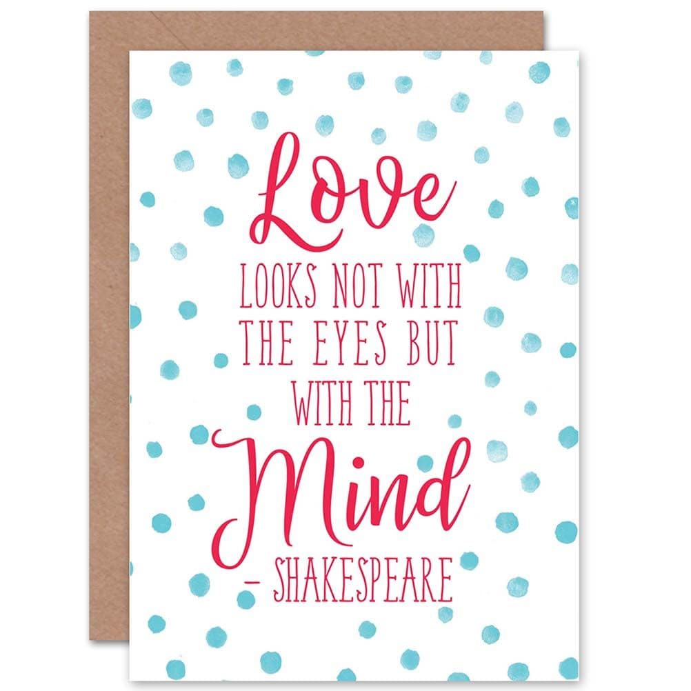 Love Eyes Mind Shakespeare Quote Typography Valentines Greetings Card
