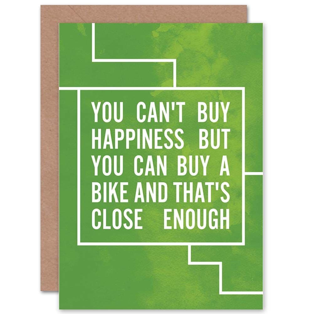 Cant Buy Happiness You Can Buy Bike Bicycle Quote Greetings Card