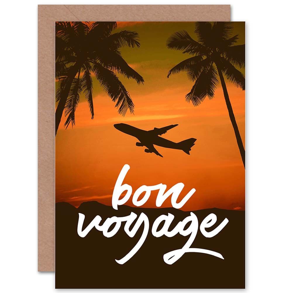 Bon Voyage Sunset Travel Greetings Card