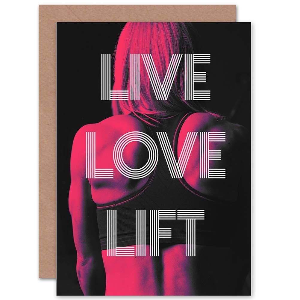 Live Love Lift Word Greetings Card
