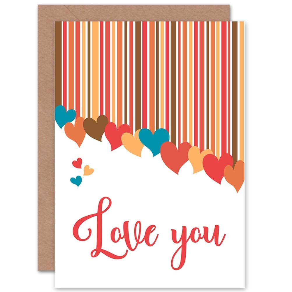 Love You Valentines Hearts Greetings Card