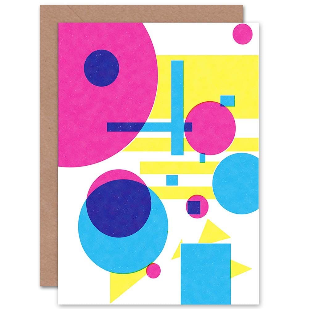 Minimalist Abstract Geometric Shapes Bright Greetings Card