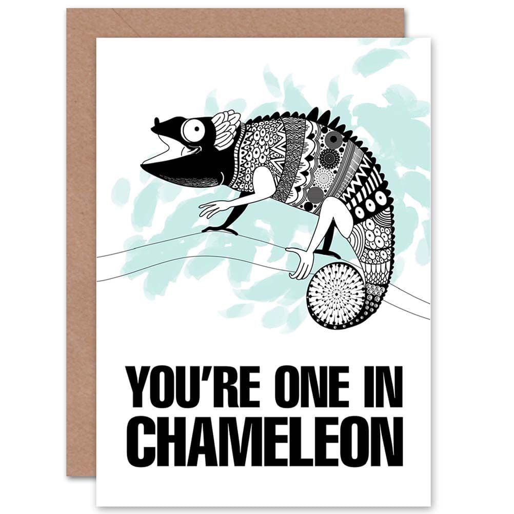 One Chameleon Greetings Card