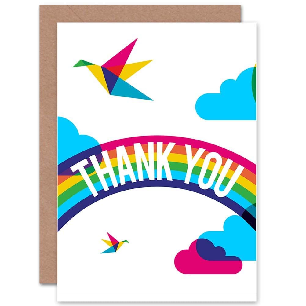 Thank You Origami Birds Greetings Card