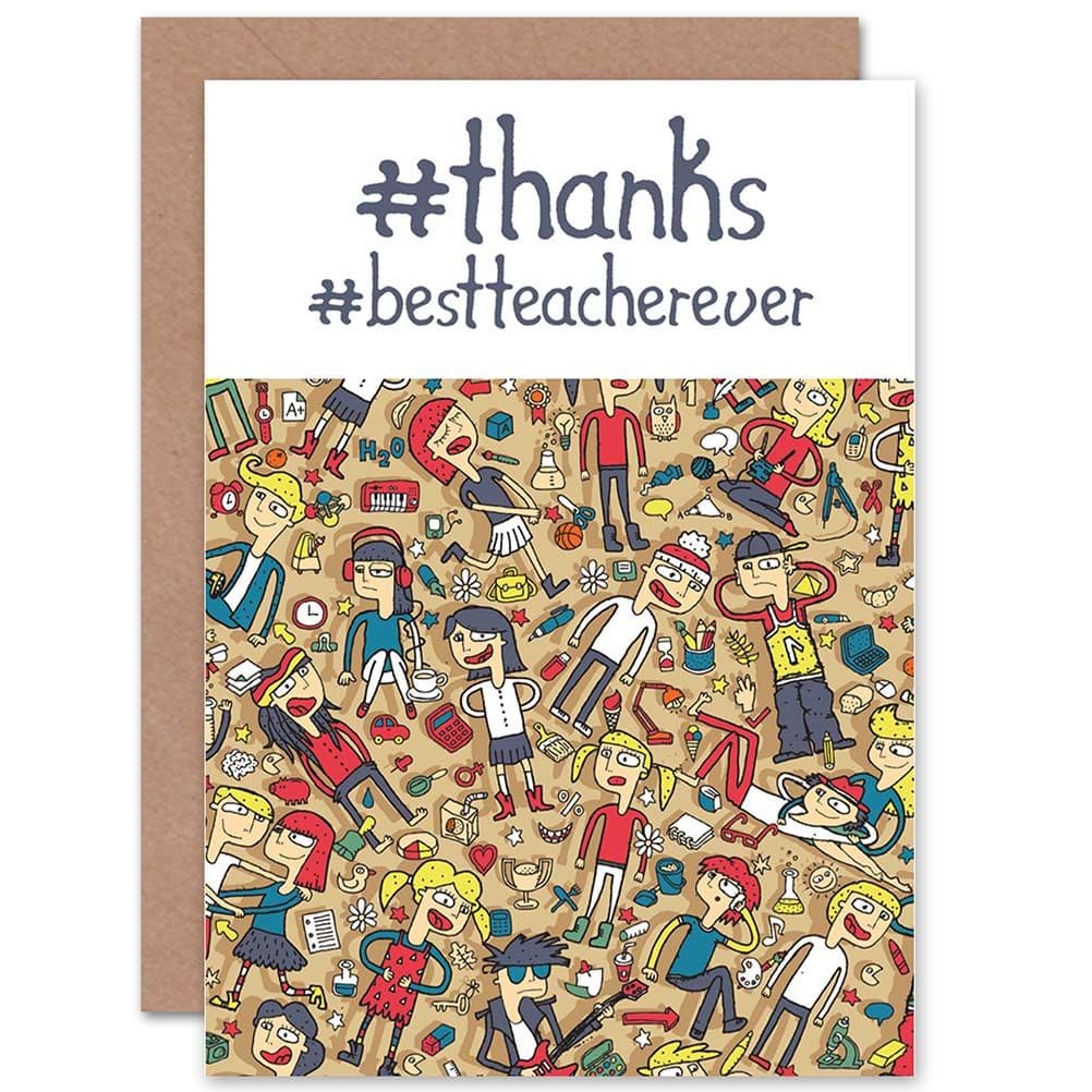 Thank You Teacher Hashtag End Of Term Graduation Greetings Card