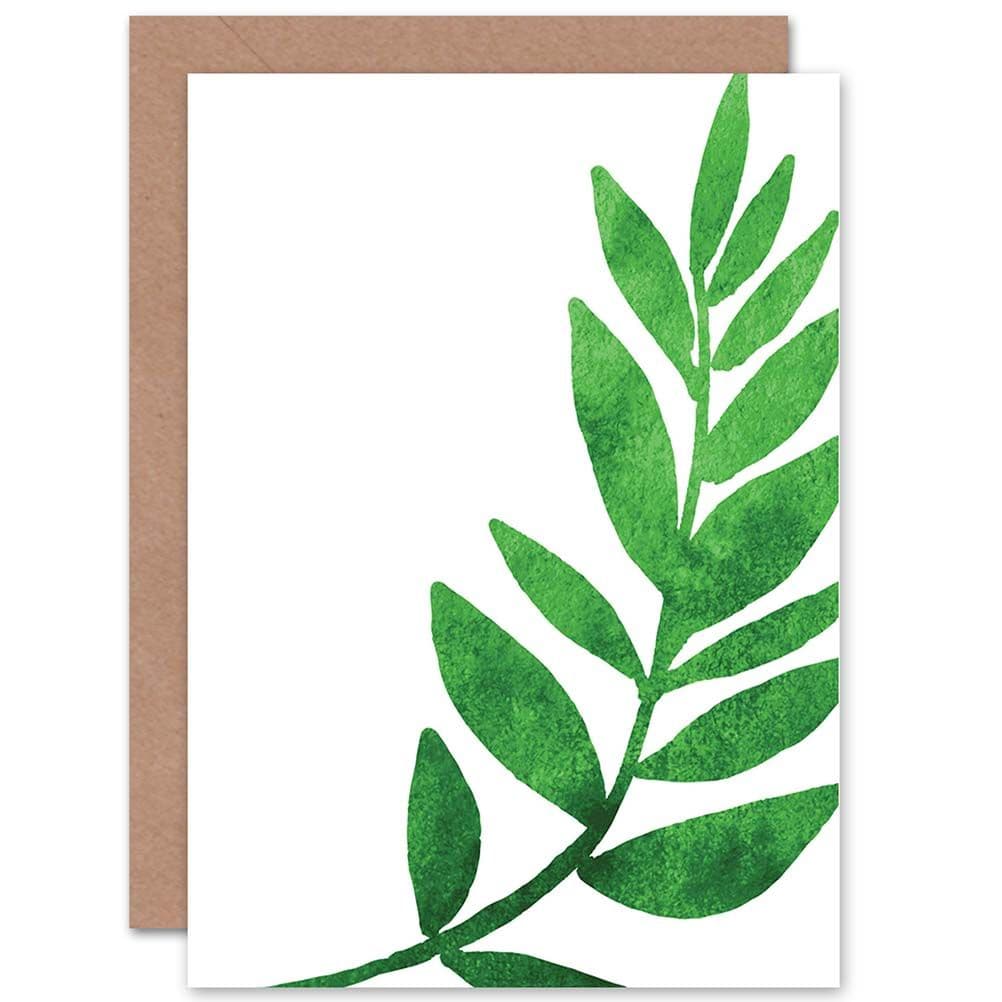Jungle Leaves Watercolour Right Design Greetings Card