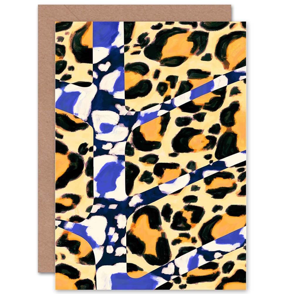 Leopard Animal Abstract Painting Greetings Card