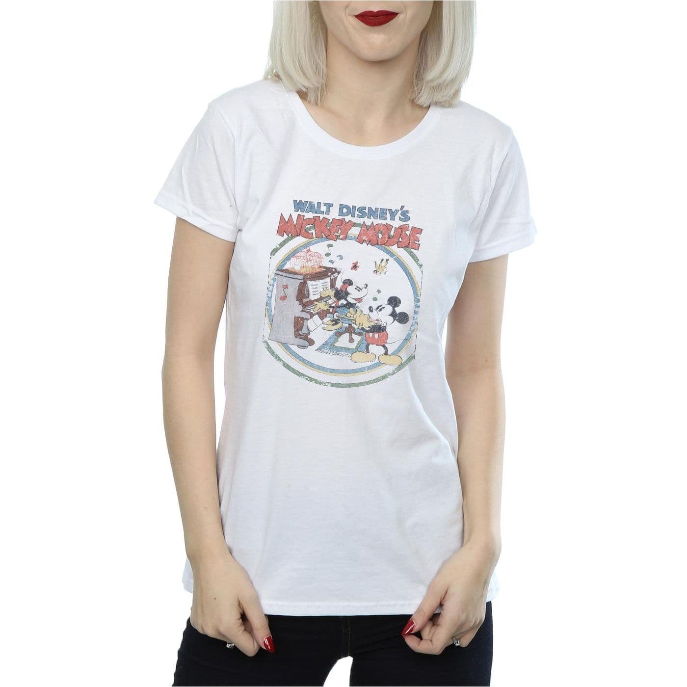 Mickey Mouse Piano Cotton T Shirt