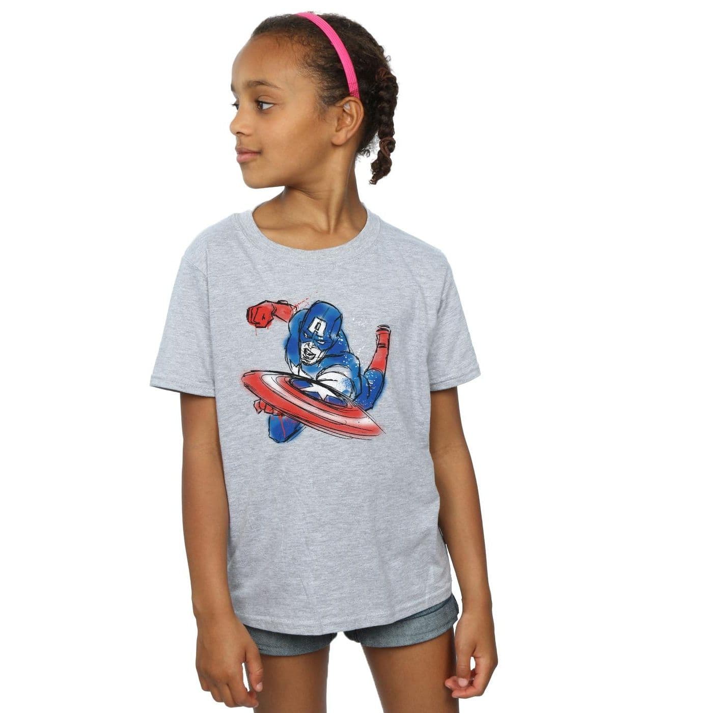 Avengers Captain America Spray Cotton T Shirt