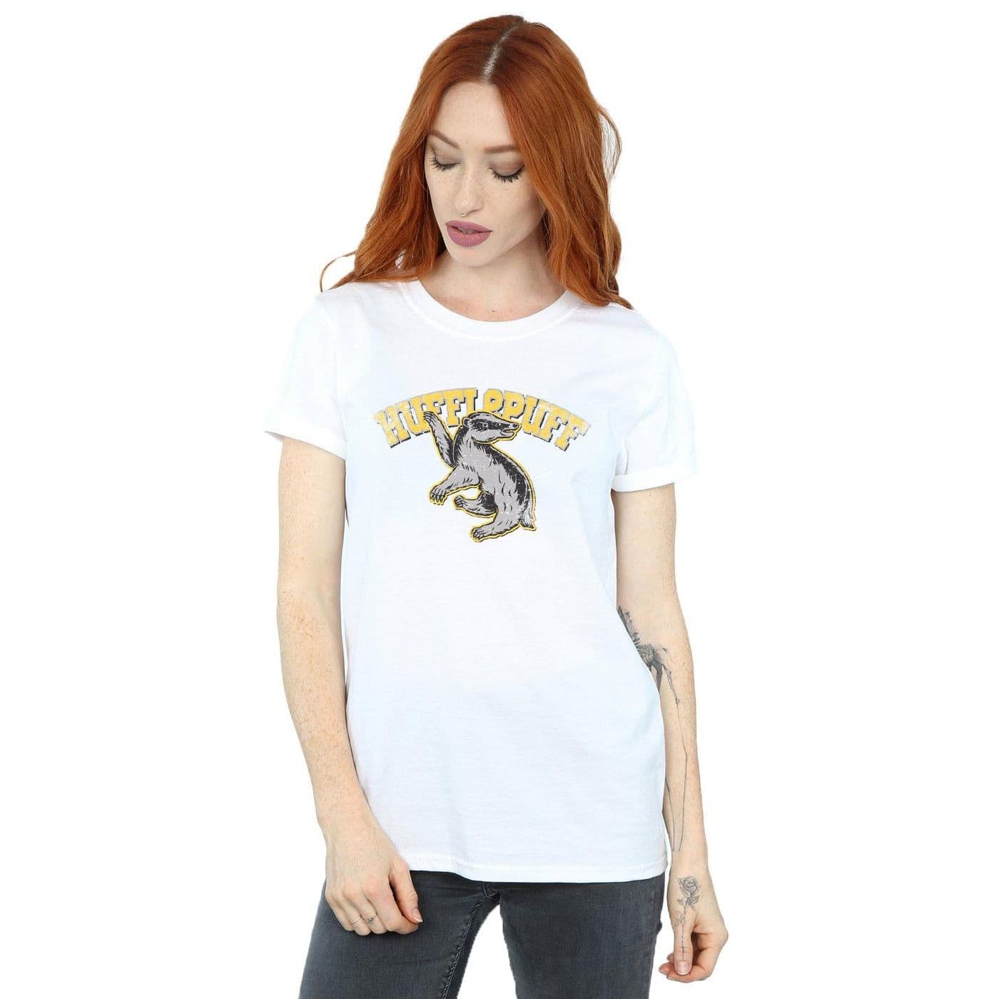 Hufflepuff Cotton Boyfriend T Shirt