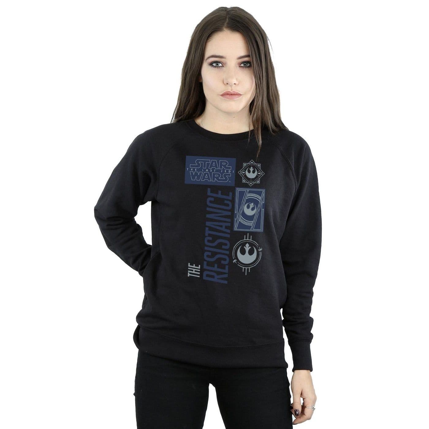 Star Wars Women's The Last Jedi The Resistance Sweatshirt in Black | Size: Large