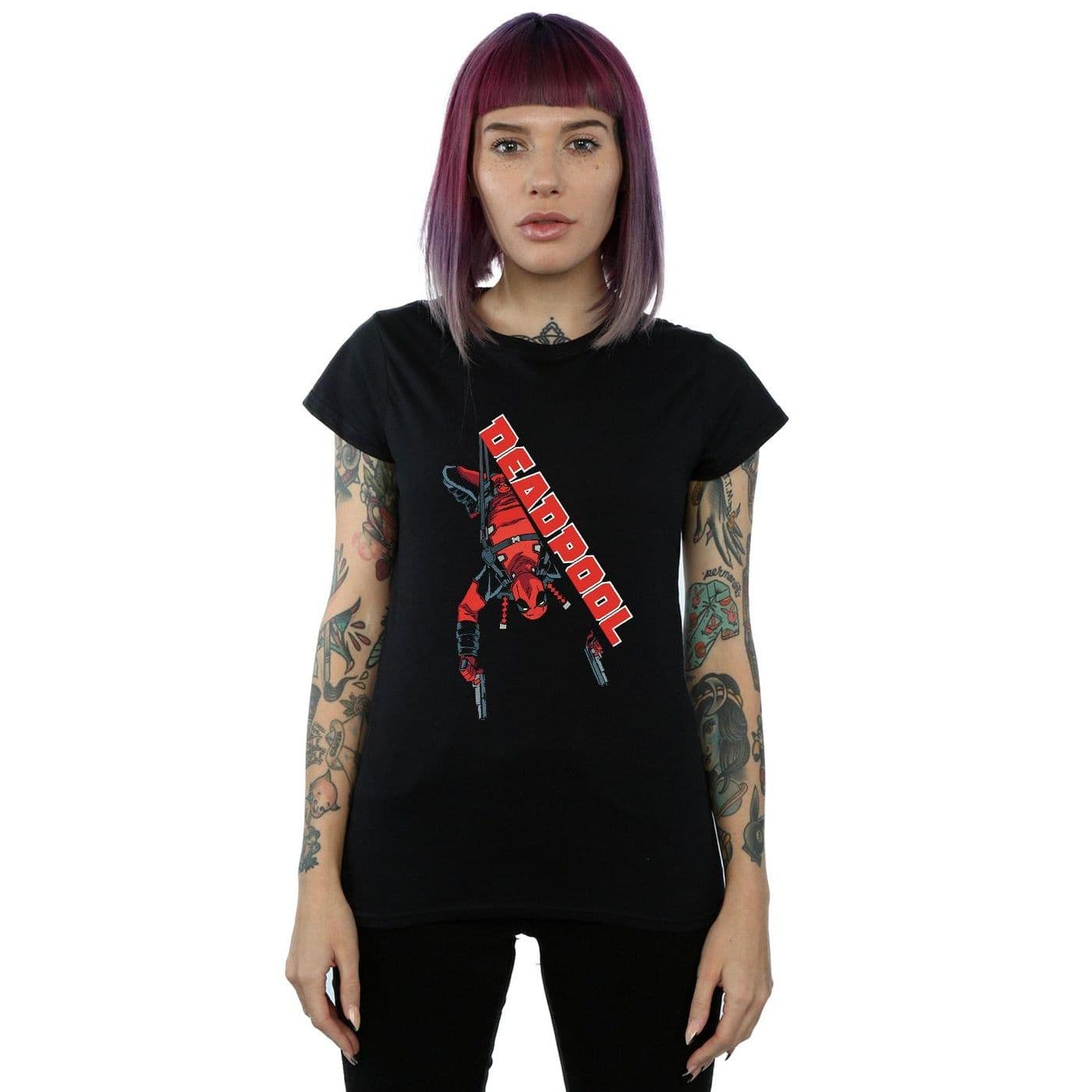 Deadpool Hang Split Cotton T Shirt