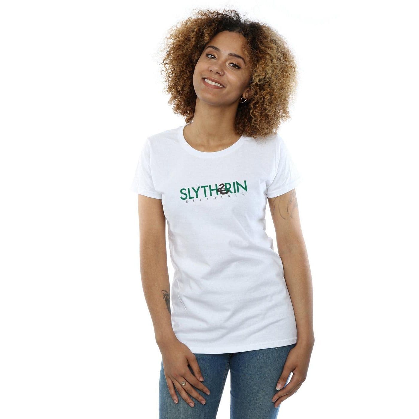 Slytherin Text Cotton T Shirt