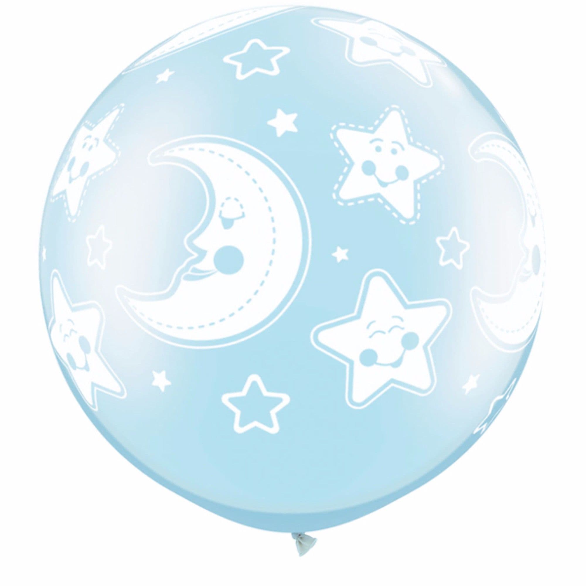 Moon & Stars Round Pearl Balloons Pack 2