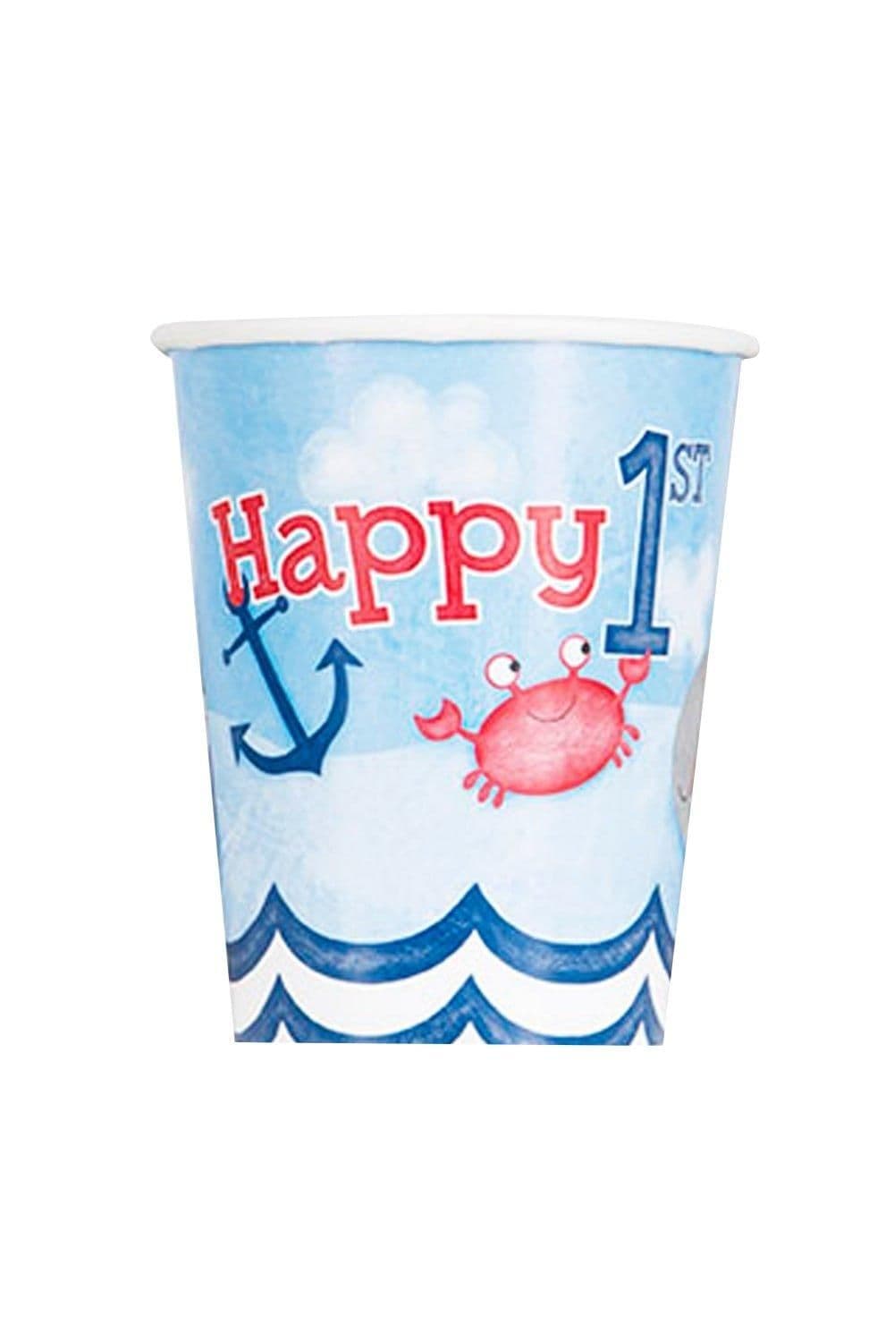 Nautical 1st Birthday Cups