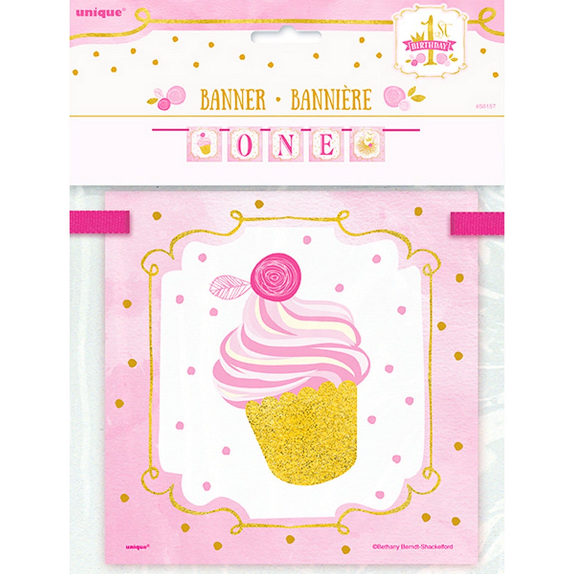 Gold 1st Birthday 12 feet Block Banner