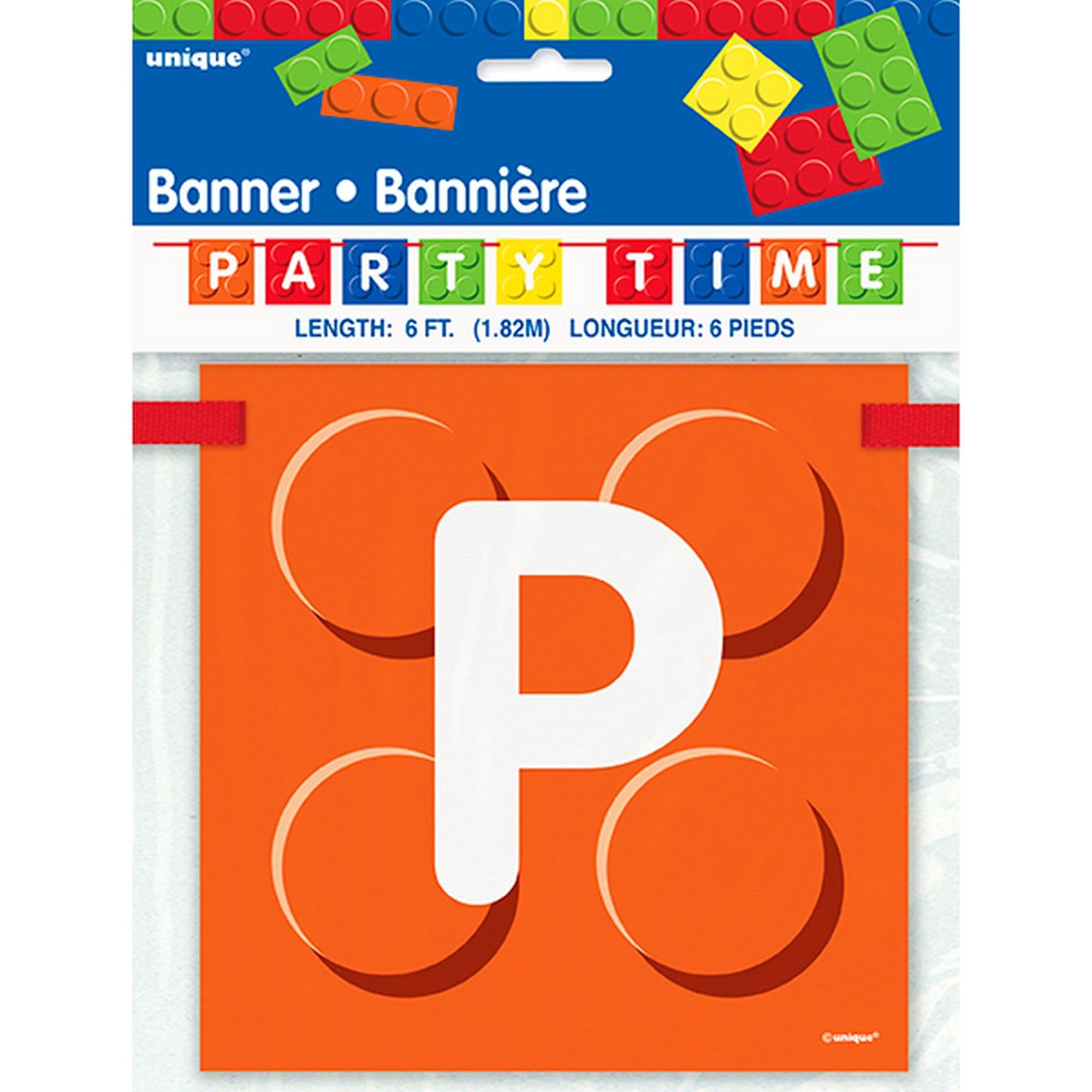 6 Feet Building Blocks Birthday Block Flag Banner