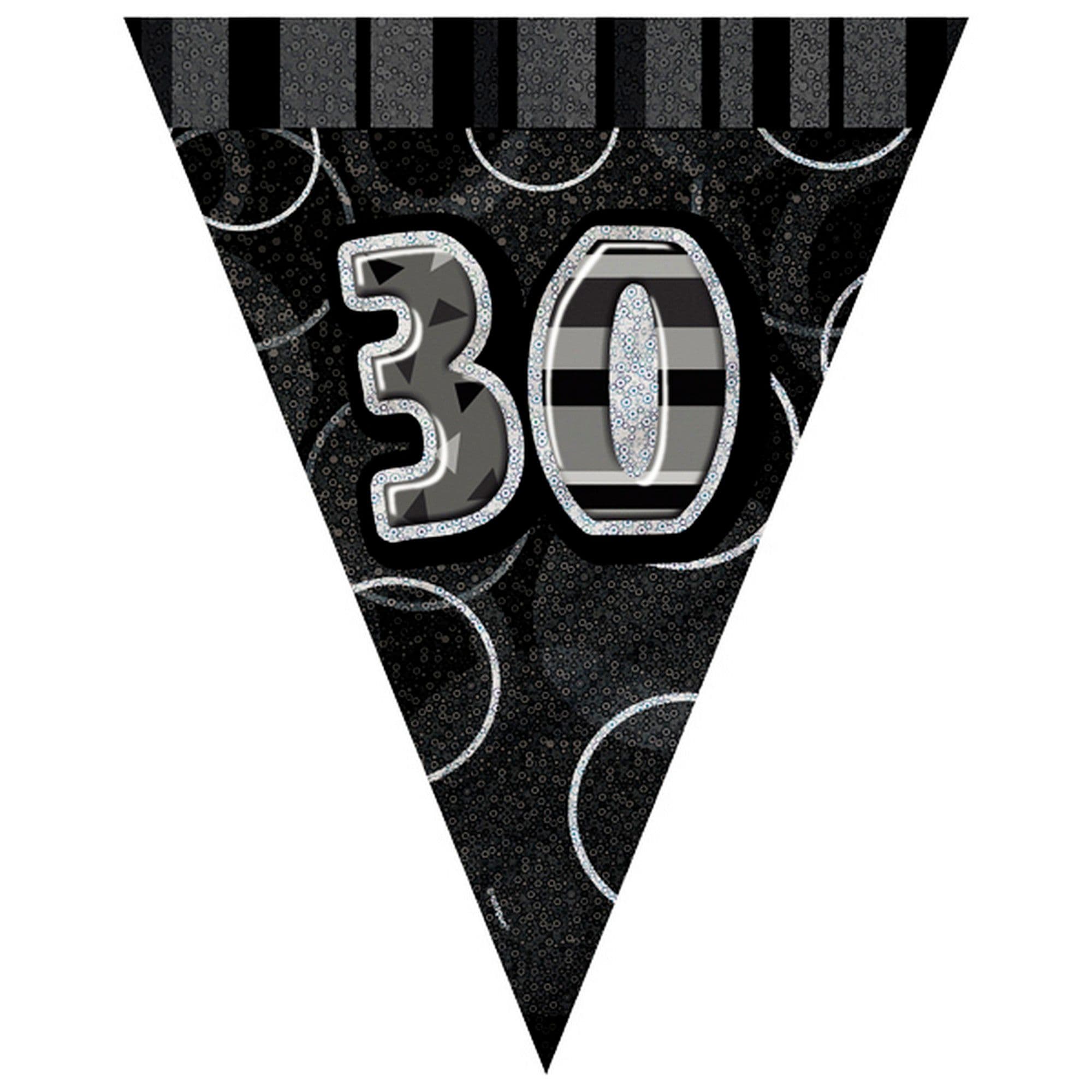 Silver 30 Glitz Pennant Bunting
