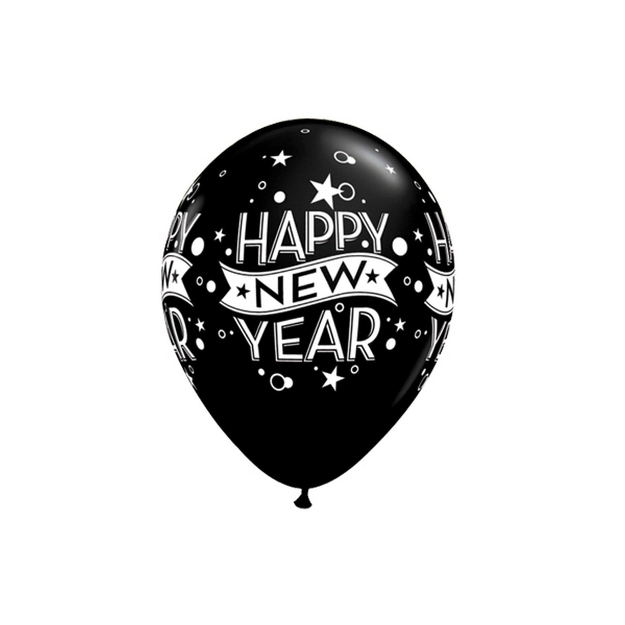 Happy Year Confetti Latex Balloons