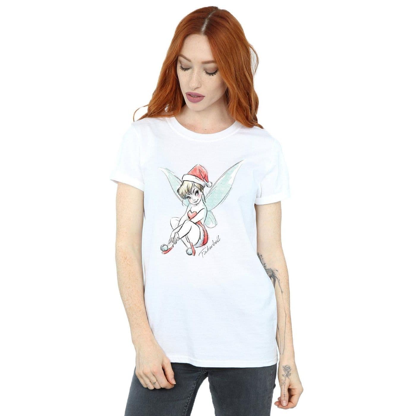 Tinkerbell Christmas Fairy Cotton Boyfriend T Shirt