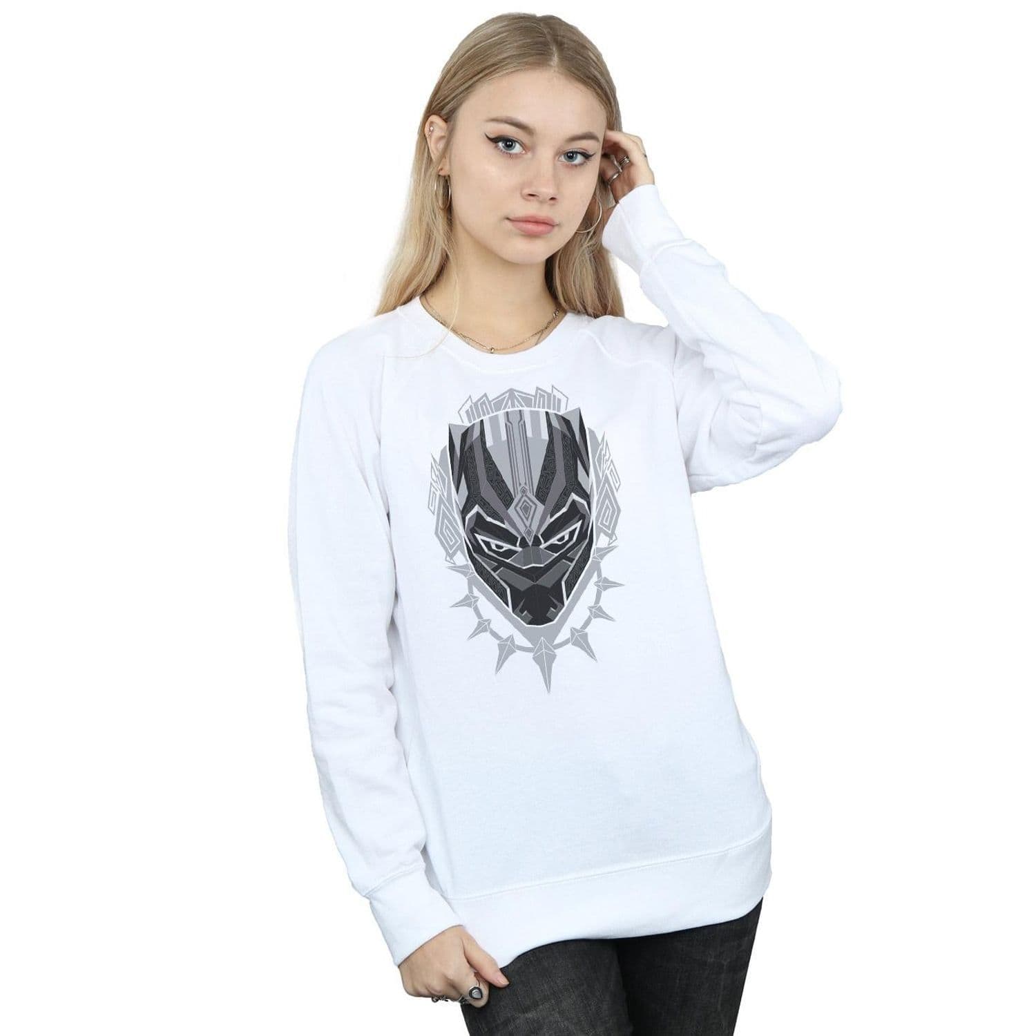 Panther Head Sweatshirt White