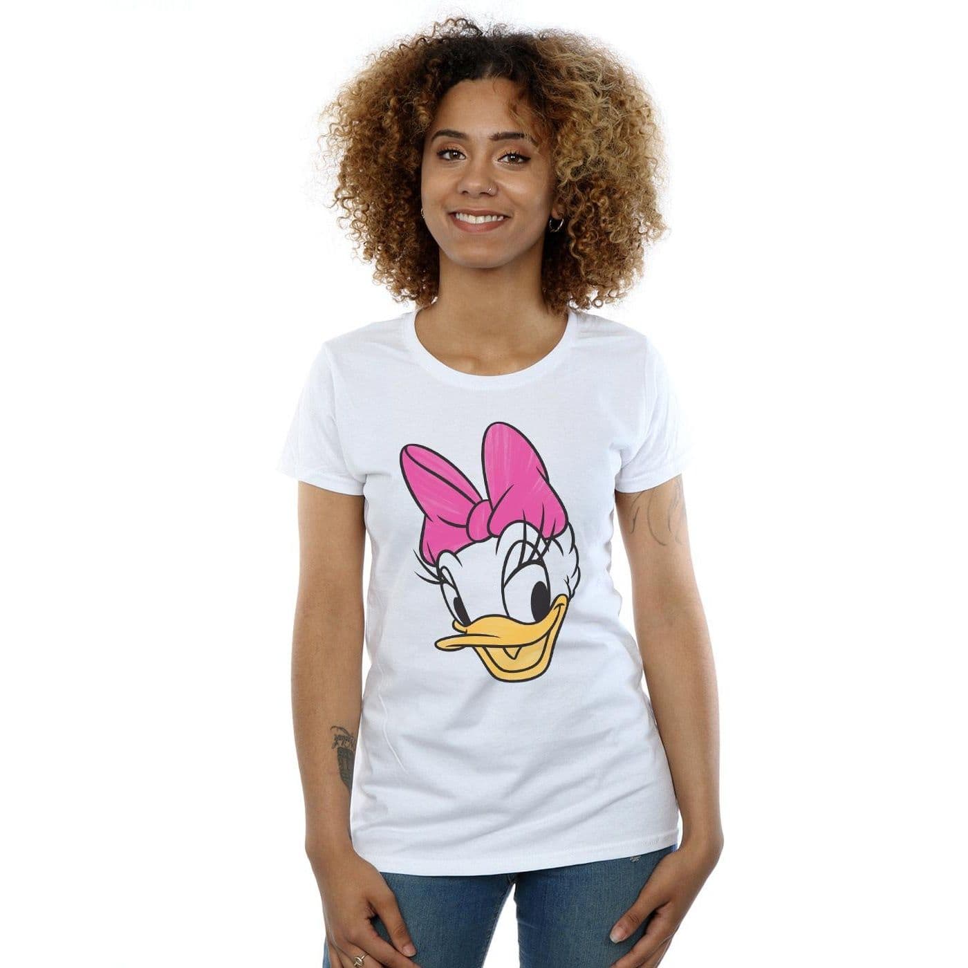 Daisy Duck Head Painted Cotton T Shirt