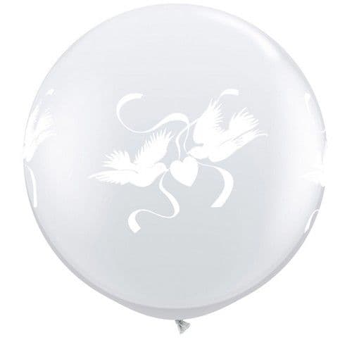 3 Foot Love Doves Latex Balloon Pack 2