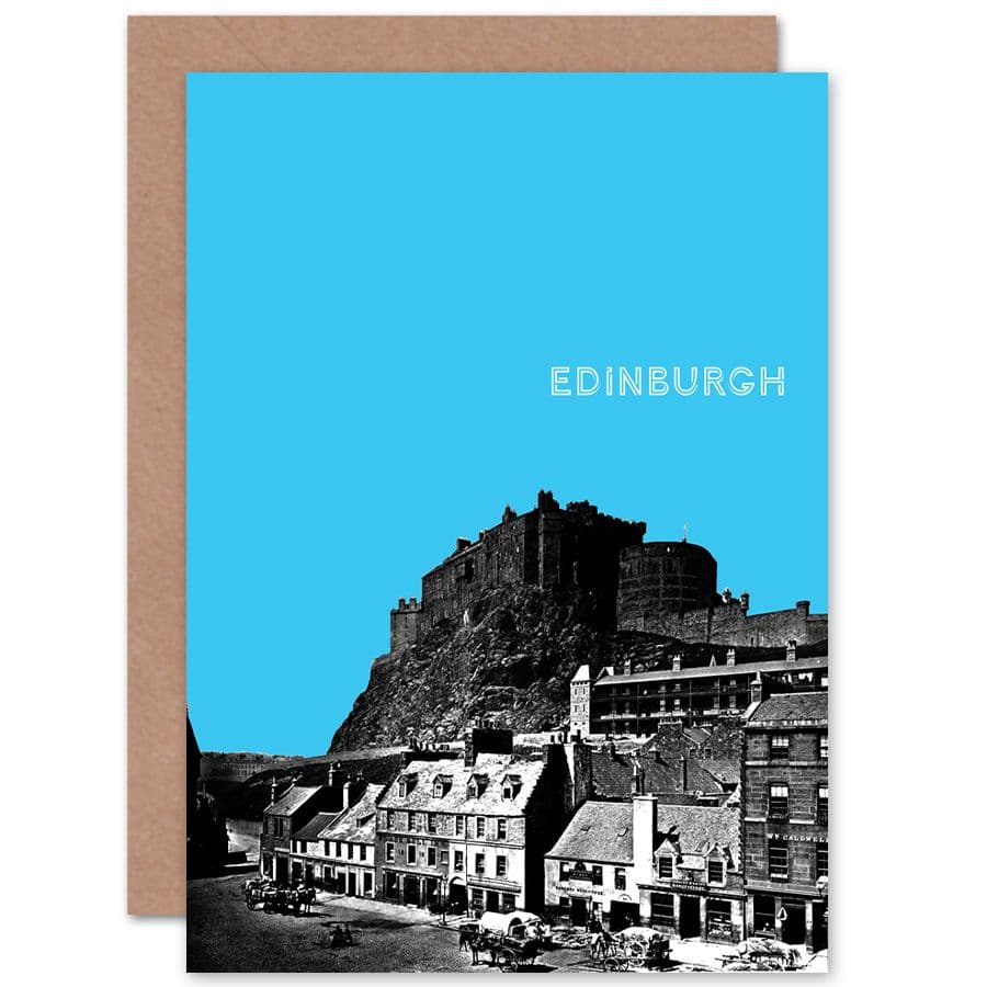 Grassmarket Edinburgh Sky Blue Greetings Card